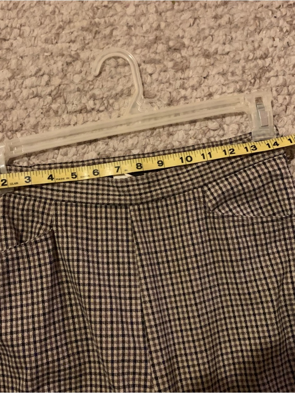 Women’s High-Waist Houndstooth Trousers - Tan & Black, Size 10 - Picture 3 of 7
